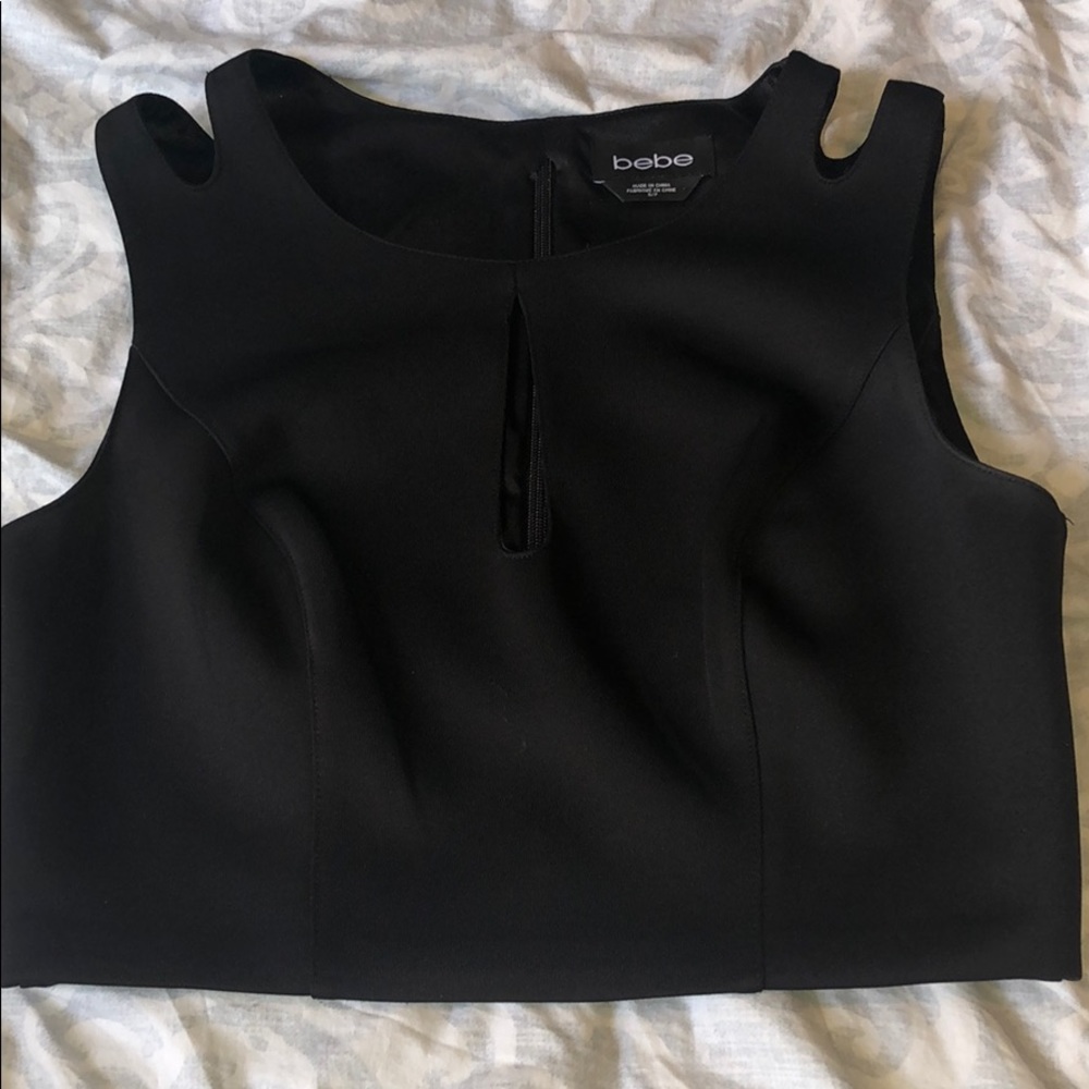 Bebe black crop top